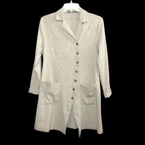 Transit Par Such Linen Blend Jacket Sz 1 US 6 Beige Lagenlook Avant Garde Italy